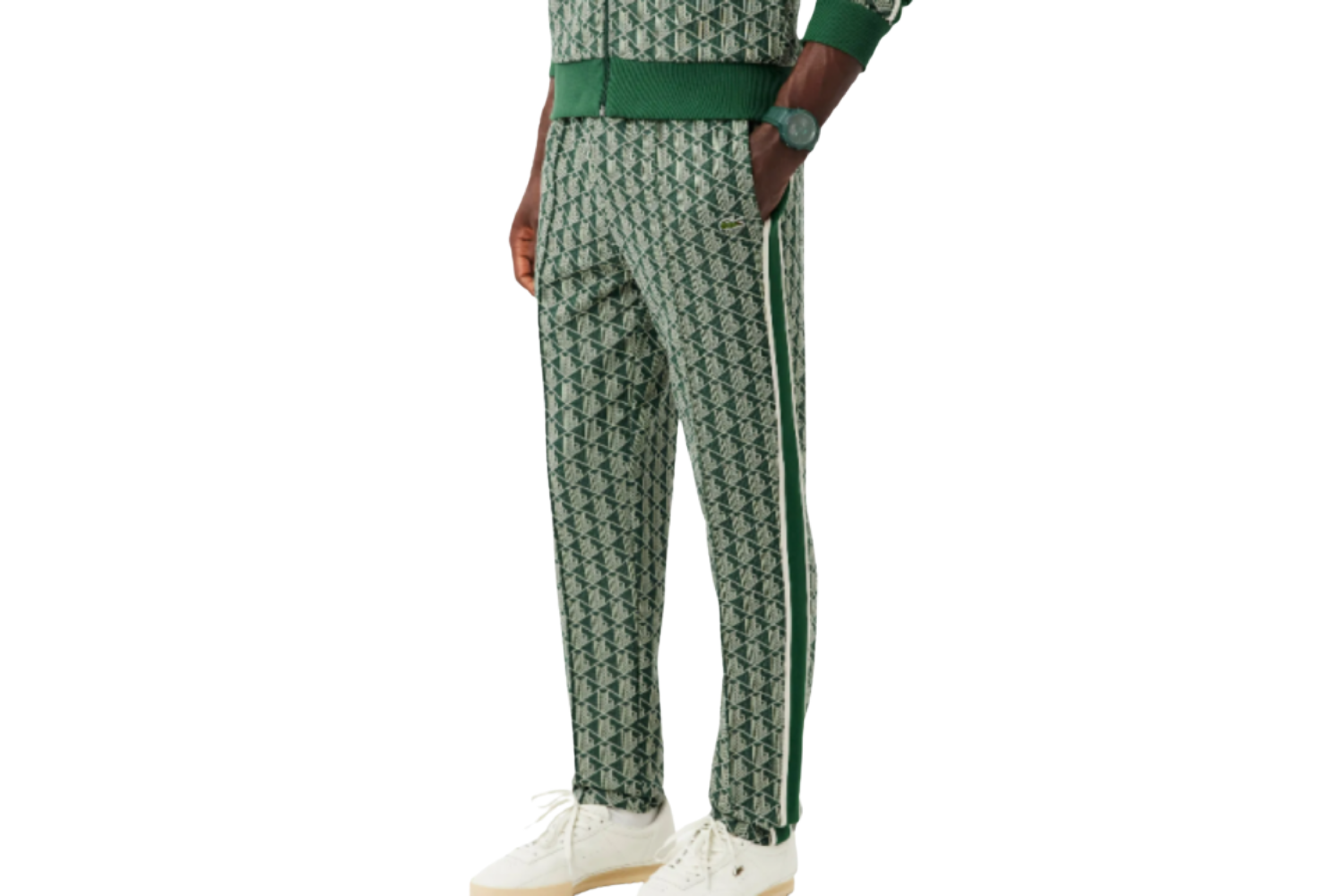 Lacoste Paris Regular Fit Monogram Yeşil Eşofman Altı